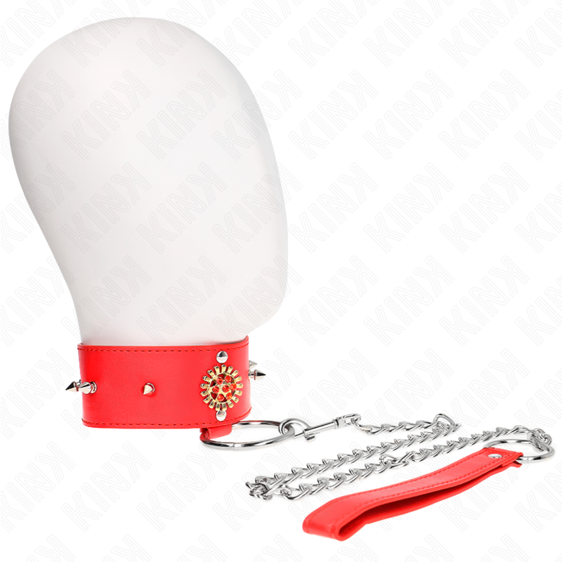 KINK - COLAR DE DIAMANTES VERMELHOS COM CINTO 65 CM AJUSTÁVEL 35-51 CM X 7 CM