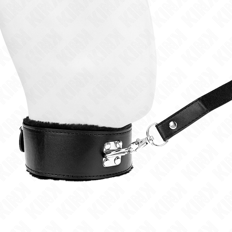KINK - COLAR COM COLEIRA 116 CM COM TACHAS PRATEADAS MODELO 4 PRETO AJUSTÁVEL 40-48 CM X 6 CM