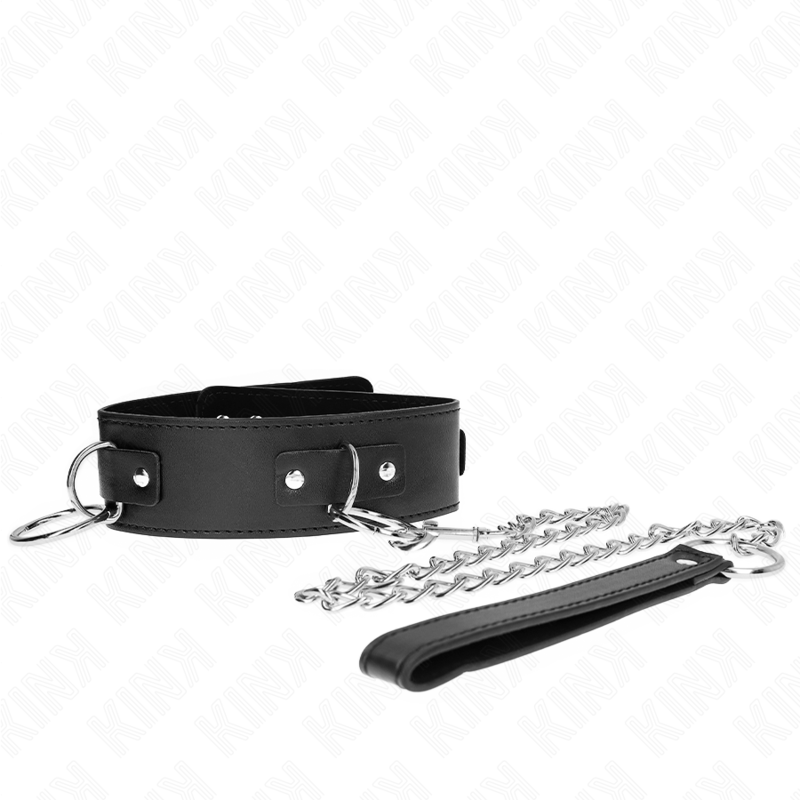 KINK - COLAR COM COLEIRA 65 CM 3 ARGOLAS MODELO 2 AJUSTÁVEL 36-43 CM X 5 CM