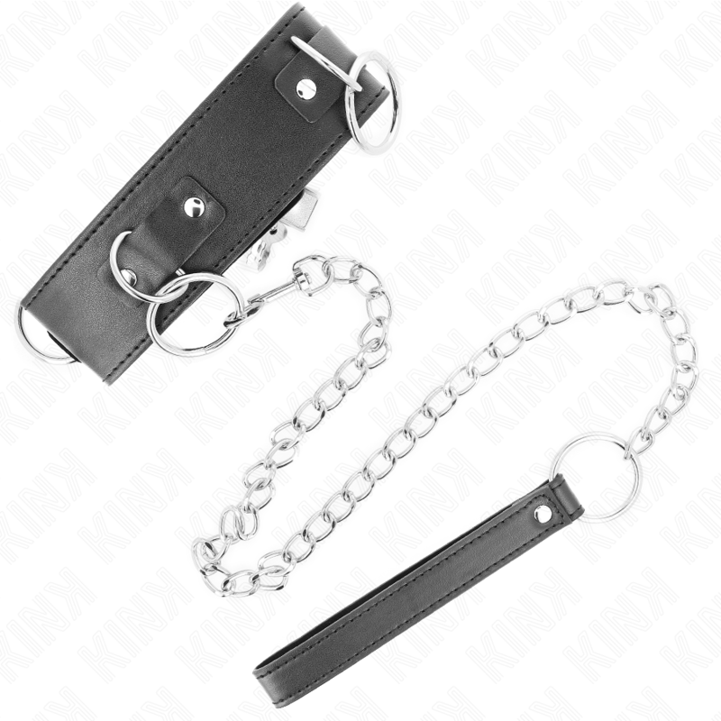KINK - COLAR COM COLEIRA 65 CM 3 ARGOLAS MODELO 2 AJUSTÁVEL 36-43 CM X 5 CM