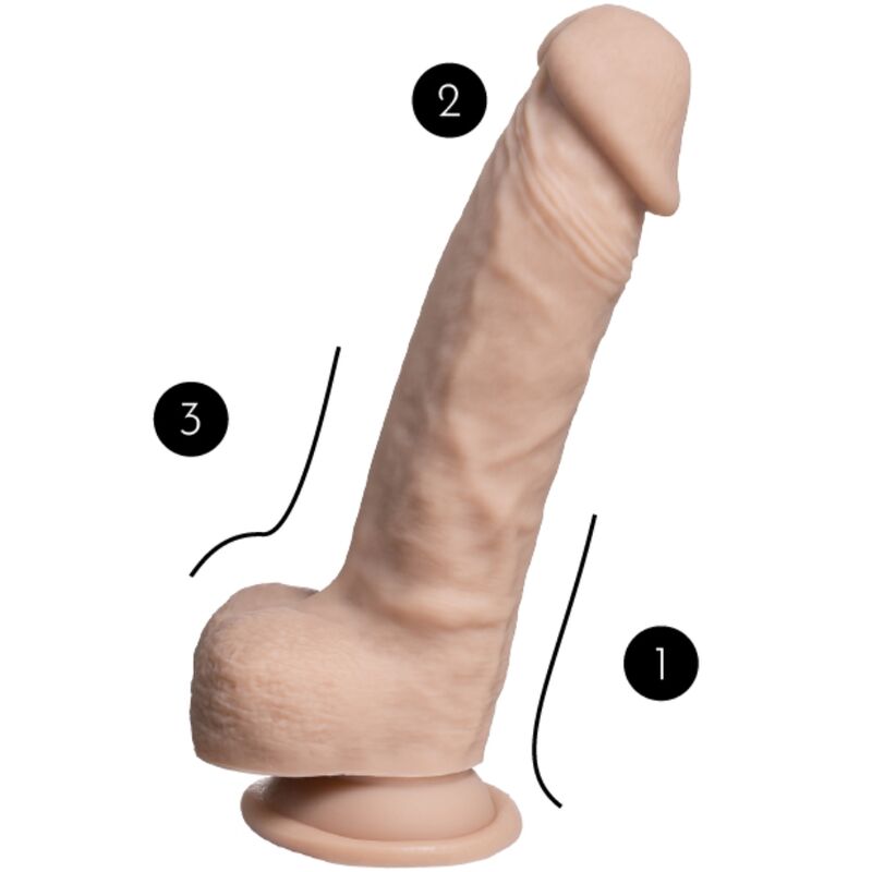 SILEXD - MODELO 1 PÊNIS REALISTA DE PELE REAL TERMO REATIVO 17,8 CM DE CARNE