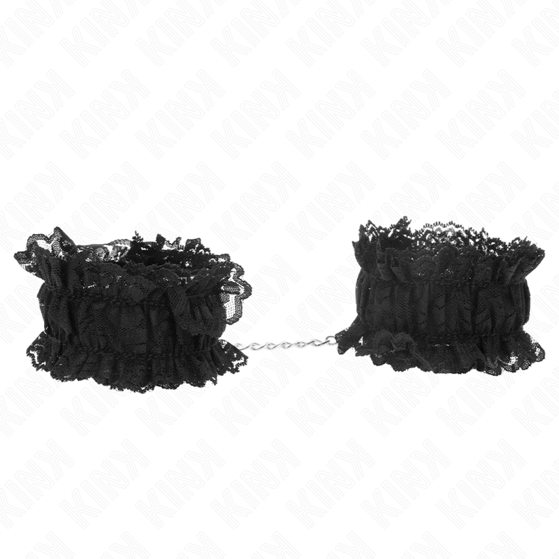 KINK - RESTRIÇÕES DE PUNHO ELÁSTICAS DE RENDA PRETO