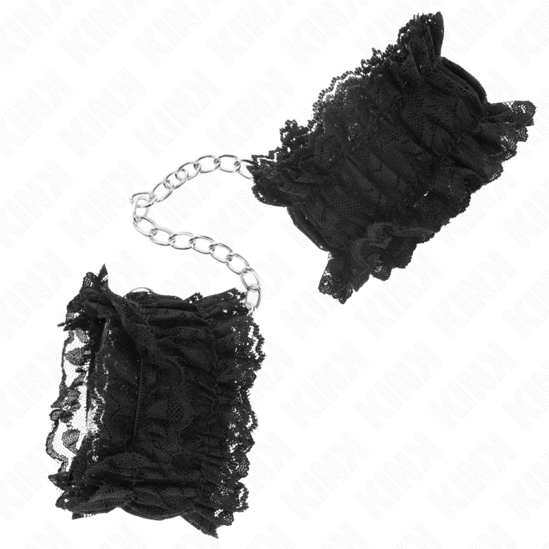 KINK - RESTRIÇÕES DE PUNHO ELÁSTICAS DE RENDA PRETO