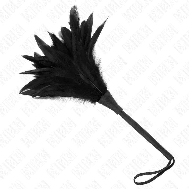 KINK - PLUMAS DE POLLO CON FORMA DE CUERNO DE MAIDS NEGRAS 36 CM