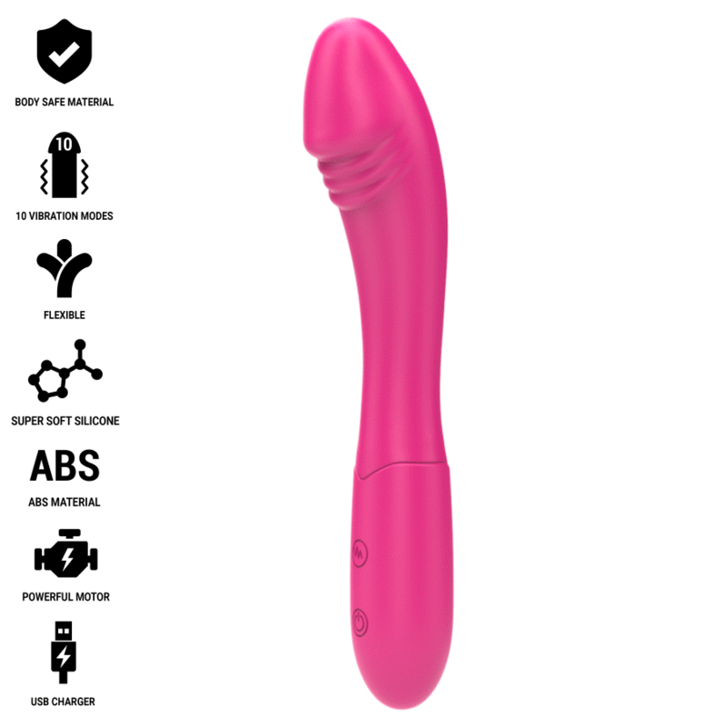 INTENSO - VIBRADOR BELINDA 19 CM FLEXÍVEL 10 VIBRAÇÕES ROSA