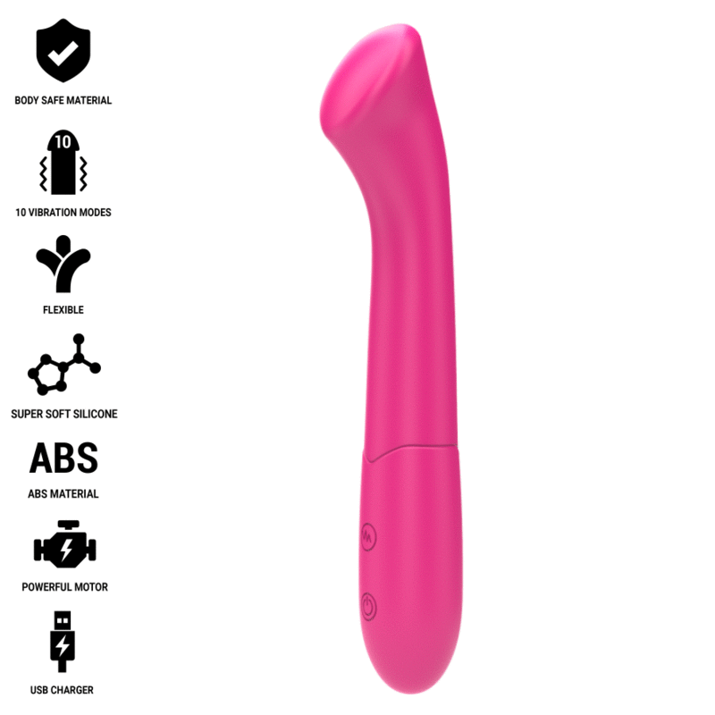 INTENSO - VIBRADOR PATY 19 CM FLEXÍVEL 10 VIBRAÇÕES MODELO 2 ROSA