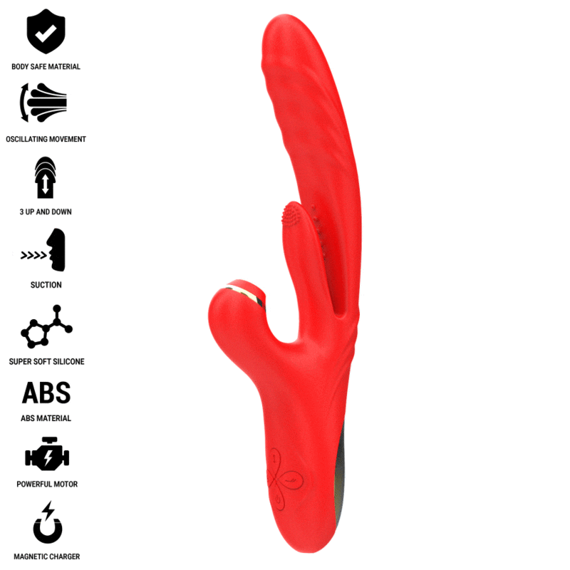 INTENSO - KAROL MULTIFUNCIONAL VIBRADOR IMPULSO & ESTIMULAÇÃO & SUCÇÃO VERMELHO