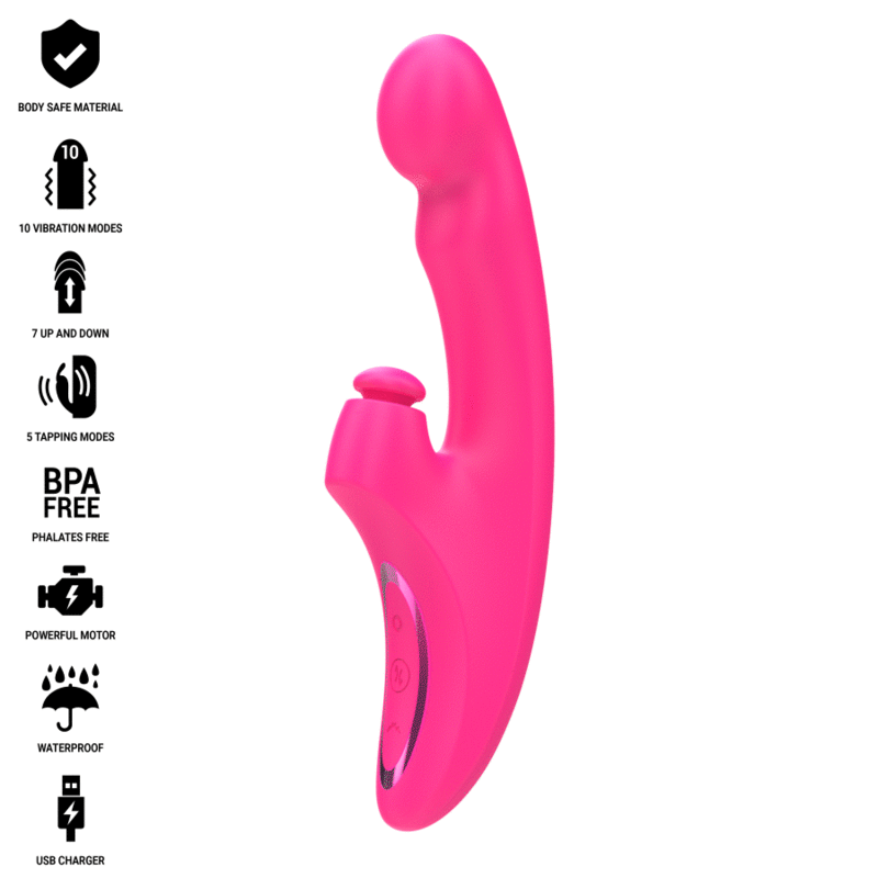 INTENSO - VIBRADOR EMI 13,5 CM MULTIFUNCIONAL 3 EM 1 10 VIBRAÇÕES ROSA
