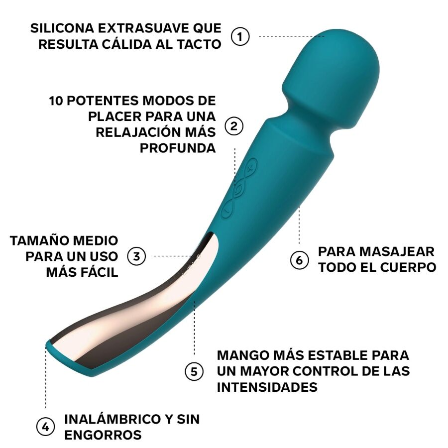LELO - MASAJEADOR SMART MEDIUM WAND 2 AZUL OCÉANO