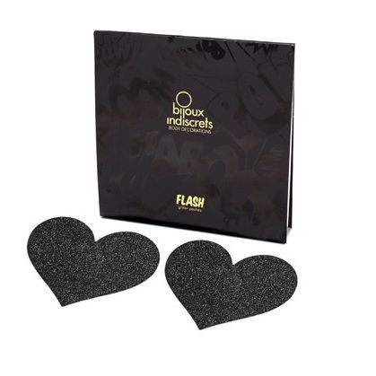 BIJOUX - CORTES DE MAMILOS INDISCRETS FLASH BLACK HEART