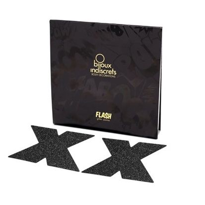 BIJOUX - NIPPLE CAPS INDISCRETS FLASH CROSS PRETO
