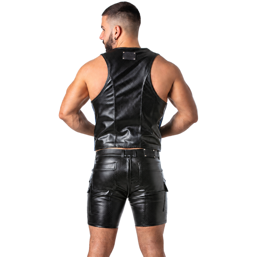 LOCKER GEAR - PUNCH HOLE LEATHERETTE CHALECO AZUL M