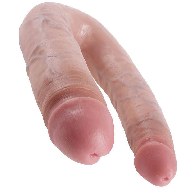 KING COCK - GRANDE EN FORMA DE U, DOBLE PROBLEMA, CARNE, 17,8 CM
