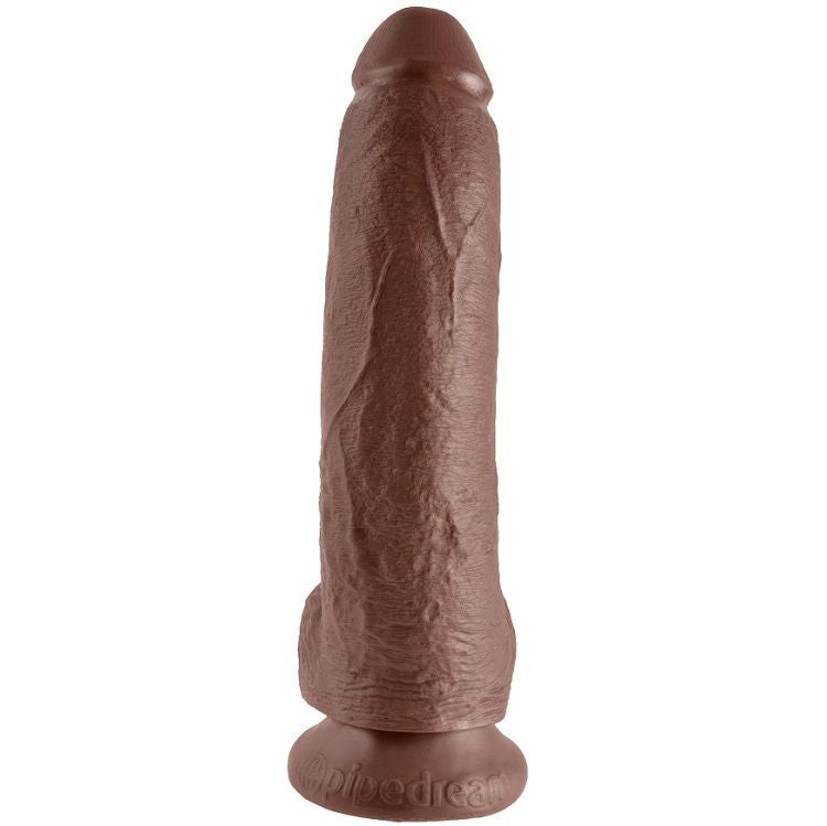 KING COCK - 9 DILDOS MARRONES CON BOLAS 22,9 CM