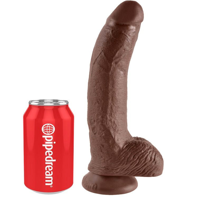 KING COCK - 9 DILDOS MARRONES CON BOLAS 22,9 CM