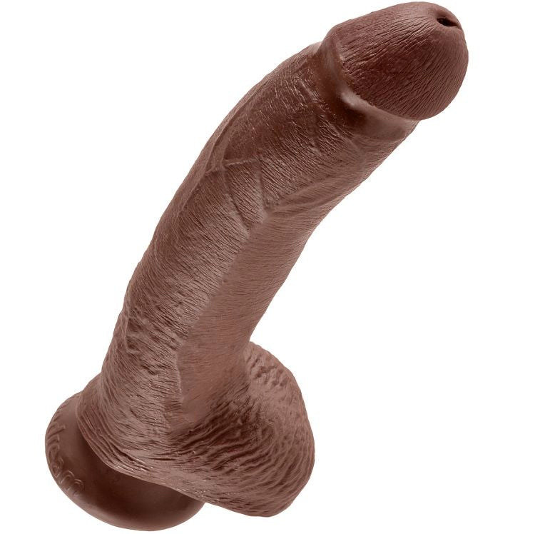 KING COCK - 9 DILDOS MARRONES CON BOLAS 22,9 CM