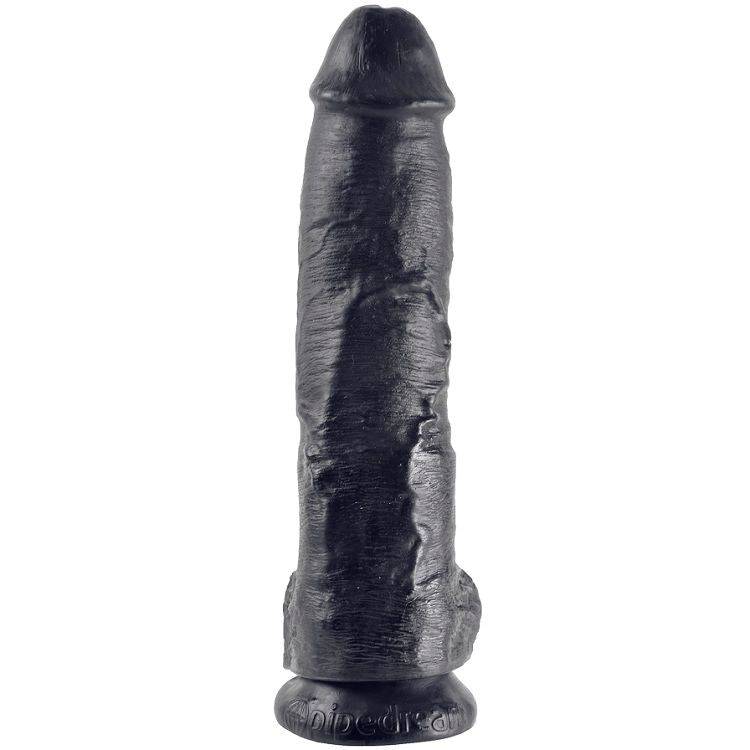 KING COCK - 10 DILDO PRETO COM BOLAS 25.4 CM - Toys "n" Us