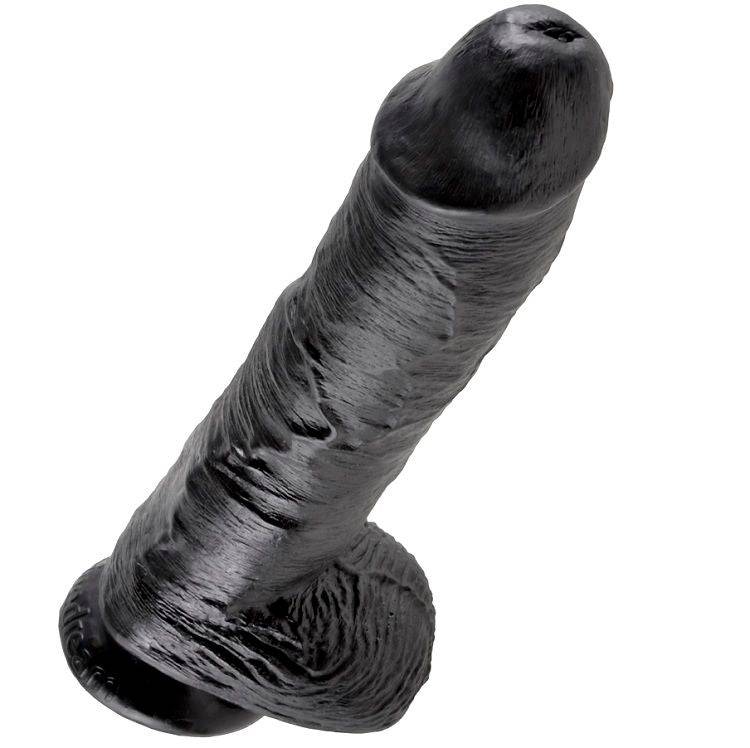 KING COCK - 10 DILDO PRETO COM BOLAS 25.4 CM - Toys "n" Us
