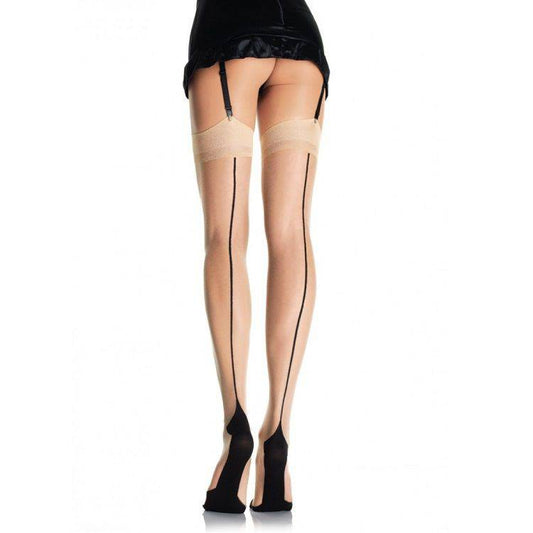 LEG AVENUE - MEIAS NUDE COM SALTO CUBANO E COSTURA NAS COSTAS - Toys "n" Us