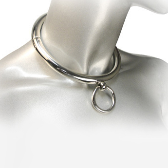 METAL DURO - COLAR BDSM COM ANEL 18CM
