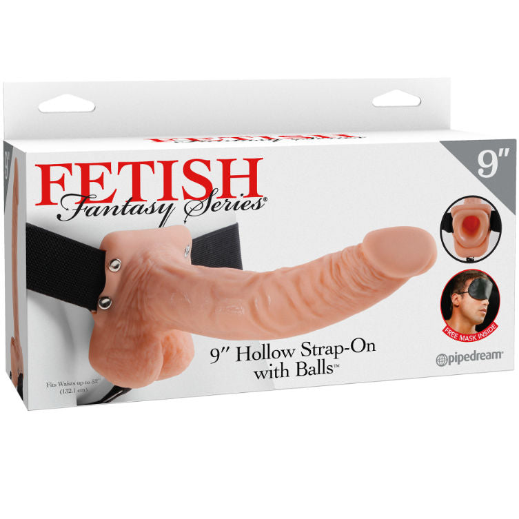 SÉRIE FETISH FANTASY - SÉRIE 9 STRAP-ON OCO COM BOLAS 22,9 CM DE CARNE