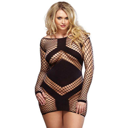 LEG AVENUE - MINIVESTIDO DE PISTA LONGA PRETO PLUS SIZE 1X/2X - Toys "n" Us