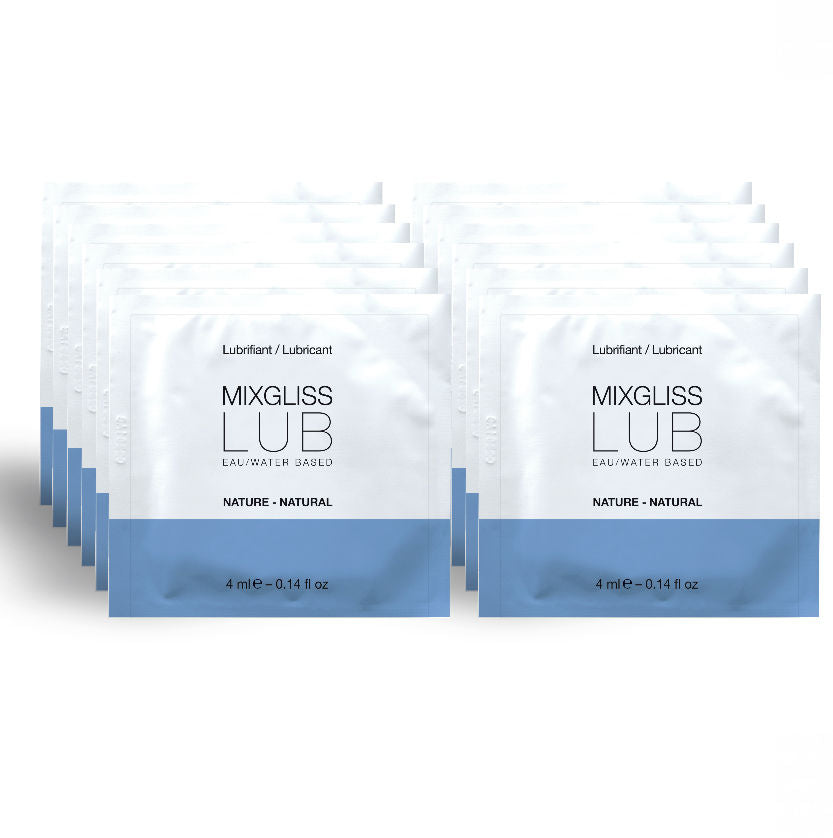 MIXGLISS - LUBRIFICANTE NATURAL À BASE DE ÁGUA 12 UNIDADES 4 ML