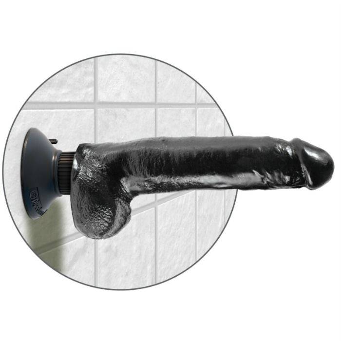 KING COCK - DILDO VIBRANTE COM TESTÍCULOS 23 CM PRETO - Toys "n" Us