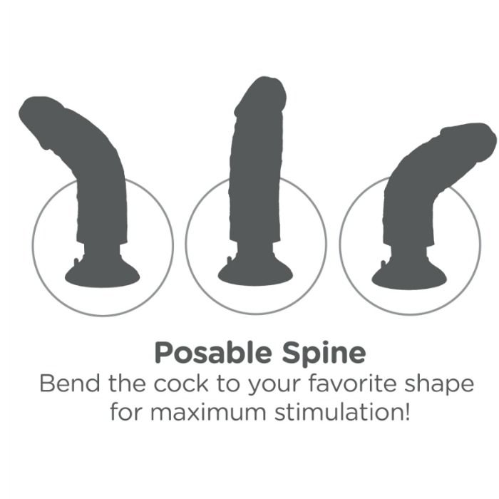 KING COCK - PAU VIBRATÓRIO DE 25,5 CM COM BOLAS DE CARNE