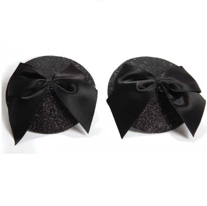 BIJOUX - TAMPAS DE MAMILOS BURLESCAS BRILHANTES COM LAÇO