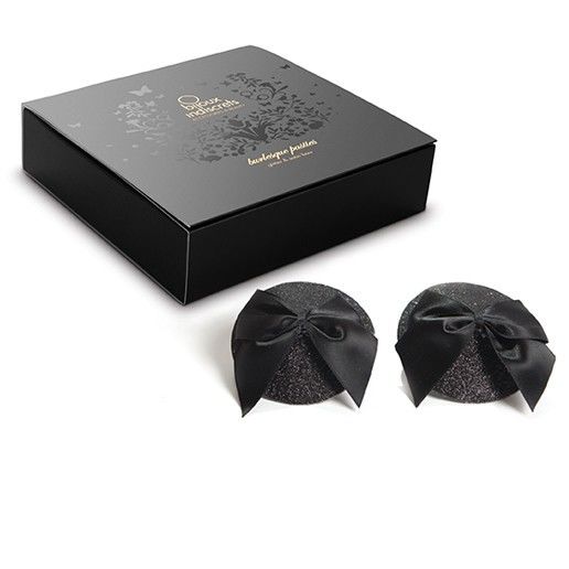 BIJOUX - TAMPAS DE MAMILOS BURLESCAS BRILHANTES COM LAÇO
