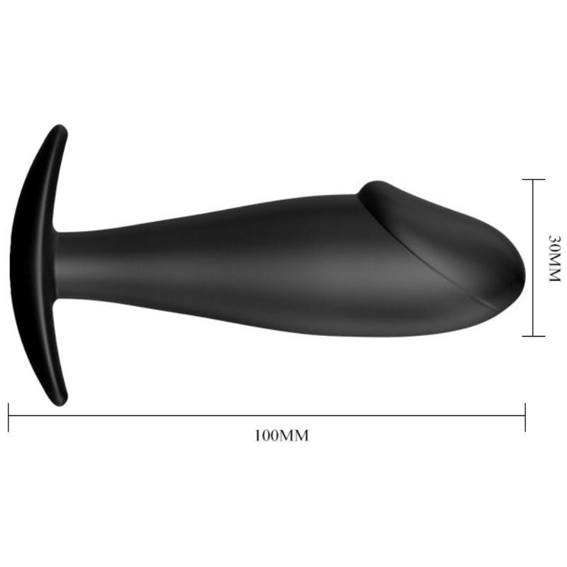PRETTY LOVE - PLUG ANAL DE SILICONA CON FORMA DE PENE NEGRO