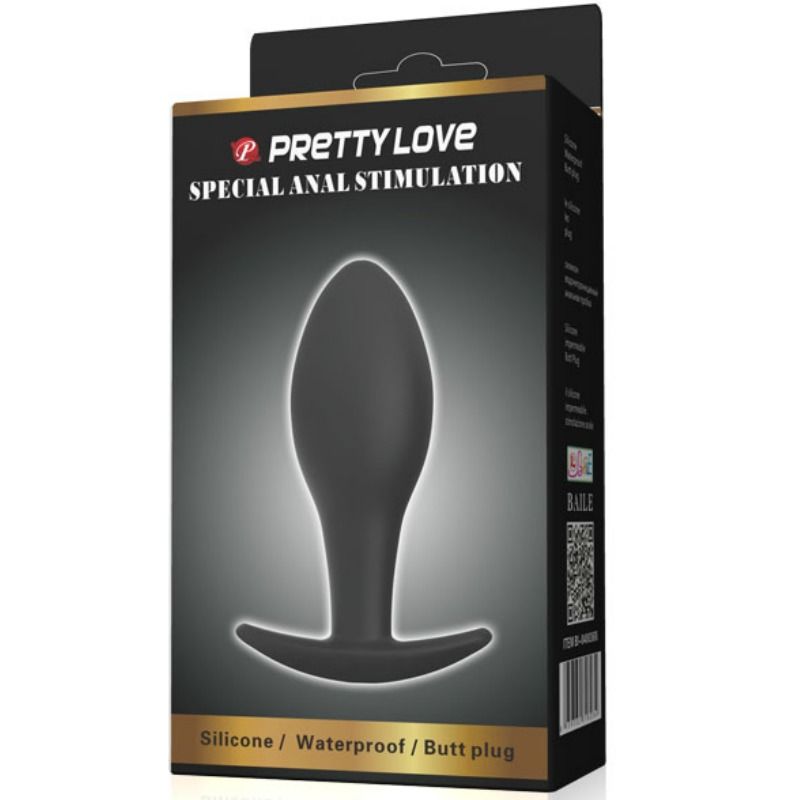 PRETTY LOVE - PLUG ANAL DE SILICONE COM ÂNCORA 8,5 CM PRETO