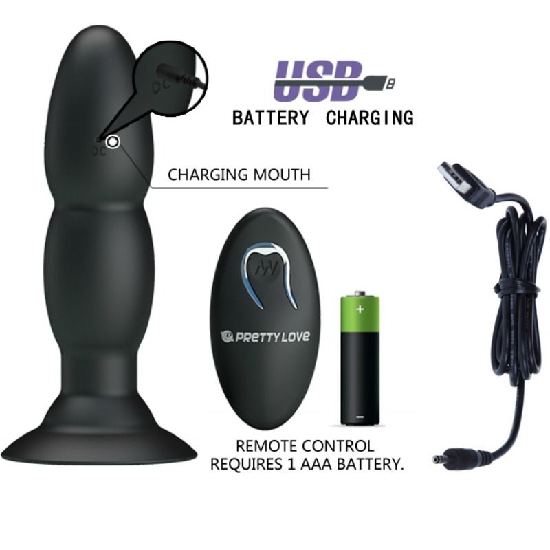 PRETTY LOVE - VIBRADOR PLUG E ROTAÇÃO POR CONTROLE REMOTO