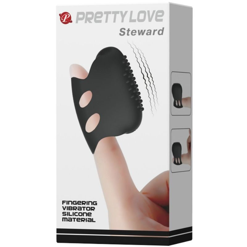 PRETTY LOVE - FLIRTATION STEWARD DEDAL DE VIBRAÇÃO PRETO