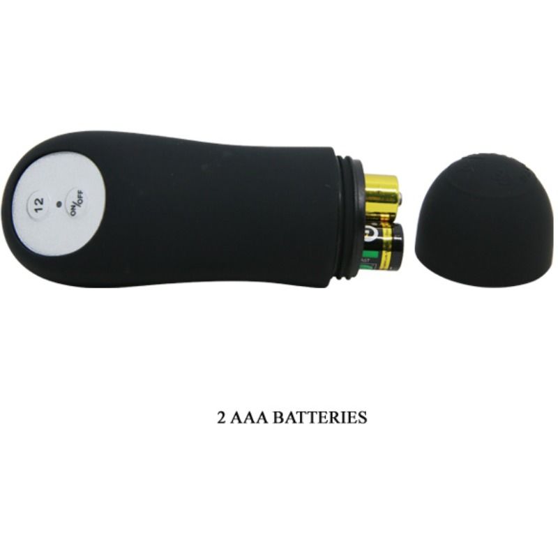 PRETTY LOVE - PLUG ANAL DE SILICONE COM FORMA DE PÊNIS E 12 MODOS DE VIBRAÇÃO PRETO