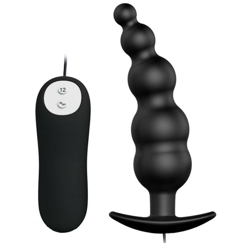 PRETTY LOVE - PLUG ANAL ESTIMULAO EXTRA DE SILICONE E 12 MODOS DE VIBRAO PRETO - Toys "n" Us