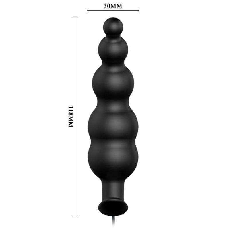 PRETTY LOVE - PLUG ANAL DE SILICONE COM ESTIMULAÇÃO EXTRA E 12 MODOS DE VIBRAÇÃO PRETO COM CONTROLE REMOTO