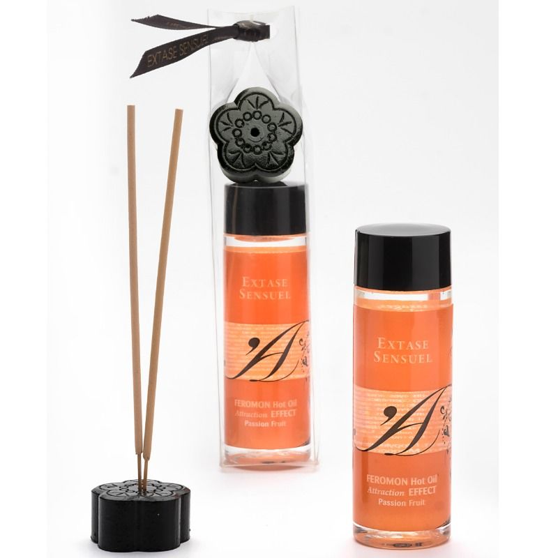 EXTASE SENSUAL - ÓLEO DE MASSAGEM COM EFEITO CALOR E FEROMONAS DE MARACUJÁ 100 ML