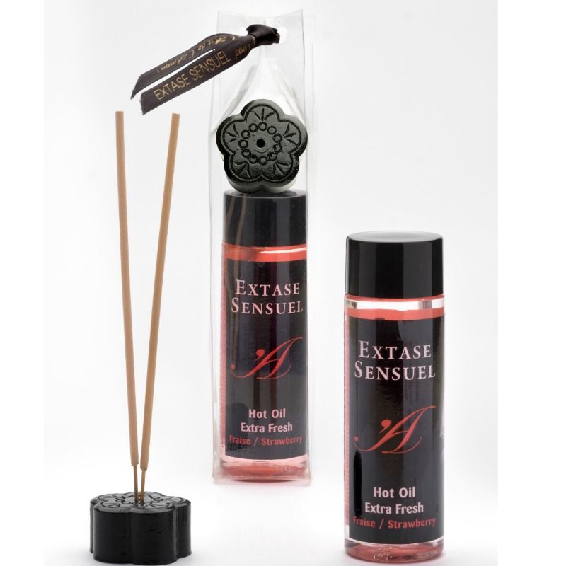 EXTASE SENSUAL - ÓLEO DE MASSAGEM COM EFEITO EXTRA FRESCO DE MORANGO 100 ML
