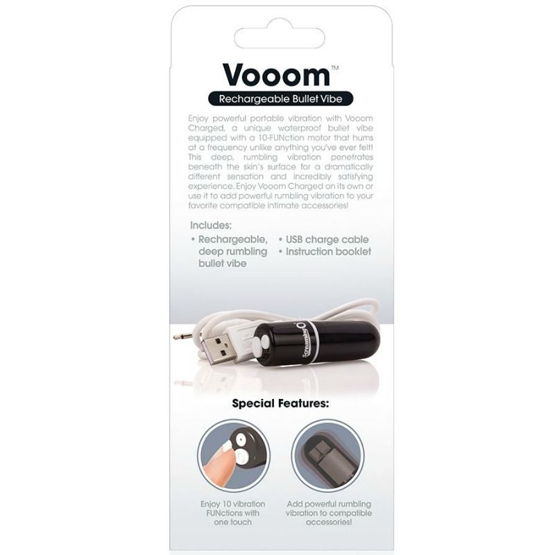 SCREAMING O - BALA VIBRATÓRIA RECARREGÁVEL VOOOM PRETA
