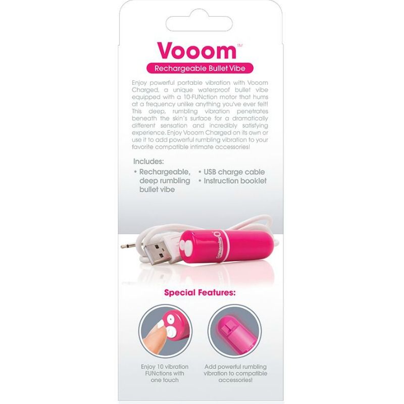SCREAMING O - BALA VIBRATÓRIA RECARREGÁVEL VOOOM ROSA