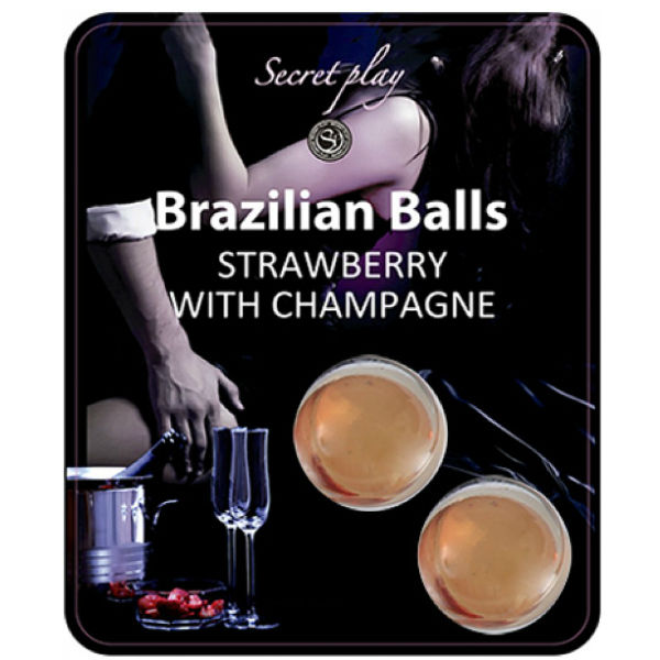 SECRETPLAY - CONJUNTO DE BOLINHAS BRASILEIRAS DE MORANGO E CHAMPAGNE