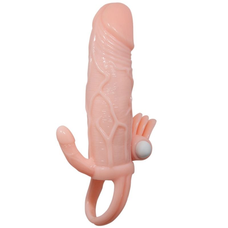 BAILE - BRAVE MAN CAPA PARA PÊNIS COM ESTIMULAÇÃO DE CLITÓRIS E ANAL 16,5 CM