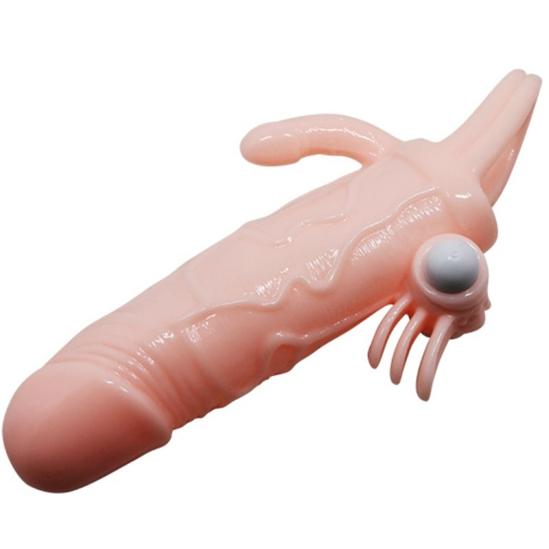 BAILE - BRAVE MAN CAPA PARA PÊNIS COM ESTIMULAÇÃO DE CLITÓRIS E ANAL 16,5 CM