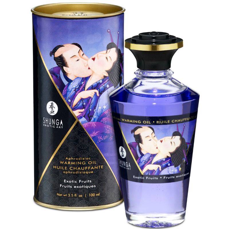 SHUNGA - ÓLEO DE MASSAGEM EFEITO CALOR SABOR DE FRUTAS EXÓTICAS 100 ML - Toys "n" Us