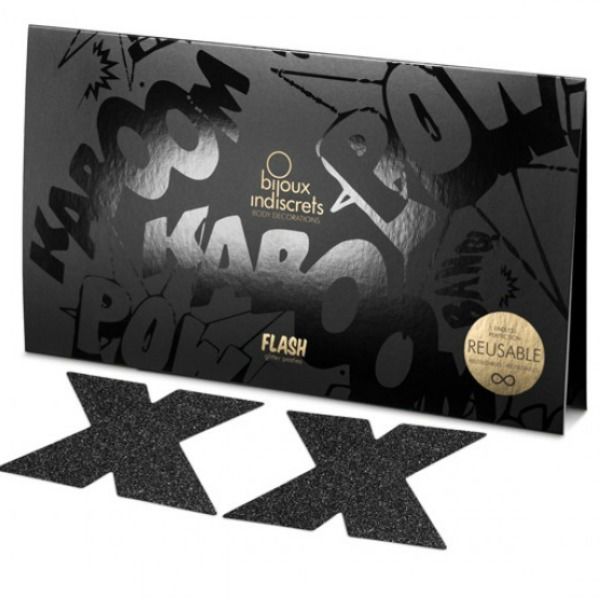 BIJOUX - NIPPLE CAPS INDISCRETS FLASH CROSS PRETO