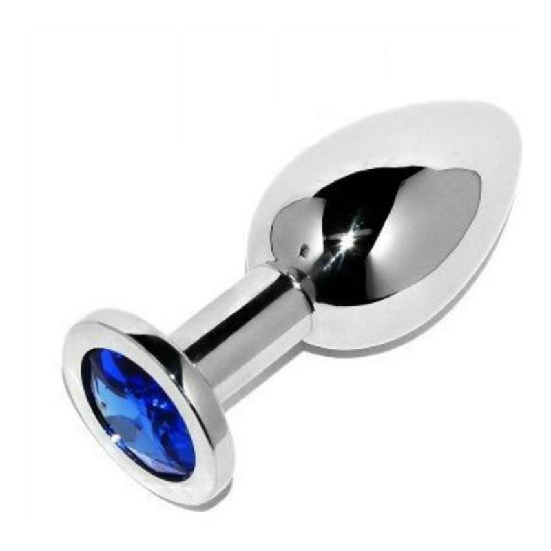 METAL HARD - PLUG ANAL DIAMANTE AZUL PEQUENO 5,71 CM