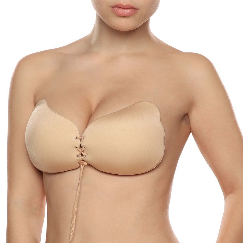 BYE-BRA - Sujetador push-up con encaje, color beige, copa D