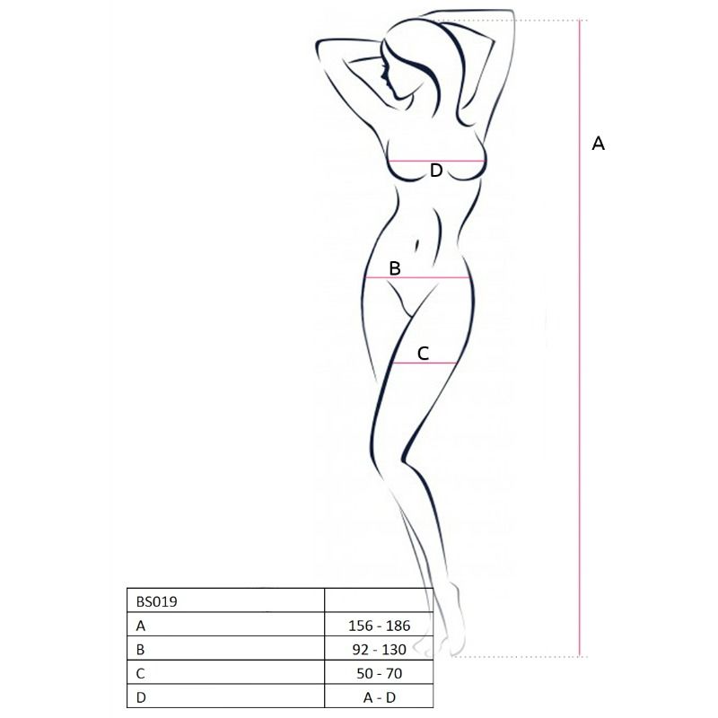 PAIXÃO - MULHER BS019 BODYSTOCKING PRETO TAMANHO ÚNICO